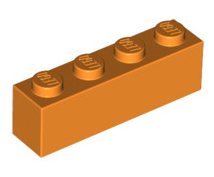 Brick 1x4, Part# 3010 Part LEGO® Orange  