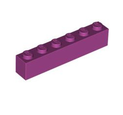 Brick 1x6, Part# 3009 Part LEGO® Magenta  