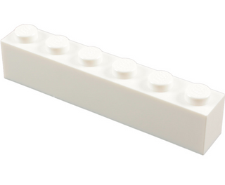 Brick 1x6, Part# 3009 Part LEGO® White  