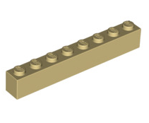 Brick 1x8, Part# 3008 Part LEGO® Tan  