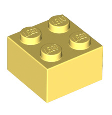 Brick 2x2, Part# 3003 Part LEGO® Bright Light Yellow  