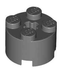 Brick Round 2x2 with Axle Hole, Part# 3941 Part LEGO® Dark Bluish Gray  