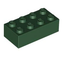 Brick 2x4, Part# 3001 Part LEGO® Dark Green  