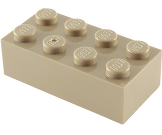 Brick 2x4, Part# 3001 Part LEGO® Dark Tan  