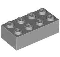 Brick 2x4, Part# 3001 Part LEGO® Light Bluish Gray  