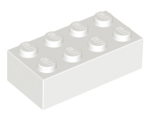 Brick 2x4, Part# 3001 Part LEGO® White  