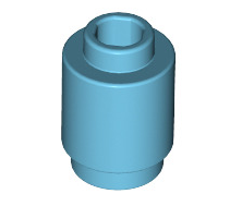 Brick Round 1x1 (Open Stud), Part# 3062b Part LEGO® Medium Azure  