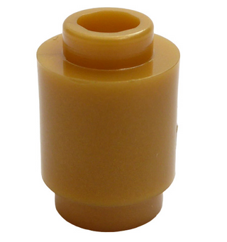 Brick Round 1x1 (Open Stud), Part# 3062b Part LEGO® Pearl Gold  