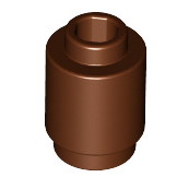 Brick Round 1x1 (Open Stud), Part# 3062b Part LEGO® Reddish Brown  