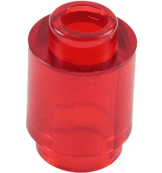 Brick Round 1x1 (Open Stud), Part# 3062b Part LEGO® Trans-Red  