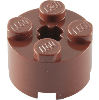 Brick Round 2x2 with Axle Hole, Part# 3941 Part LEGO® Reddish Brown  