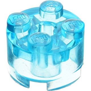 Brick Round 2x2 with Axle Hole, Part# 3941 Part LEGO® Trans-Light Blue  