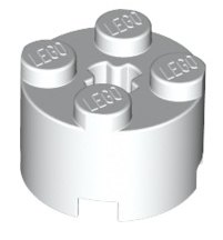 Brick Round 2x2 with Axle Hole, Part# 3941 Part LEGO® White  