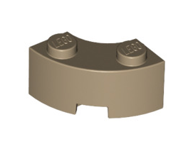 Brick Round Corner 2x2 Macaroni with Stud Notch and Reinforced Underside, Part# 85080 Part LEGO® Dark Tan  