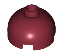 Brick Round 2x2 Dome Top with Bottom Axle Holder (Blocked Open Stud), Part# 553b Part LEGO® Dark Red  