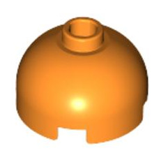 Brick Round 2x2 Dome Top with Bottom Axle Holder (Blocked Open Stud), Part# 553b Part LEGO® Orange  