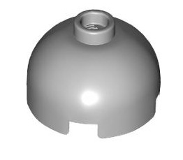 Brick Round 2x2 Dome Top with Bottom Axle Holder (Hollow Stud), Part# 553c Part LEGO® Light Bluish Gray  