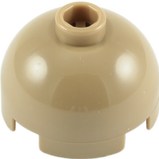 Brick Round 2x2 Dome Top with Bottom Axle Holder (Blocked Open Stud), Part# 553b Part LEGO® Dark Tan  