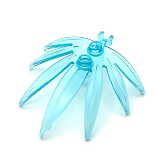 Plant Leaves 6x5 Swordleaf w/ Open Clip, Part# 42949 Part LEGO® Trans-Light Blue 1 Part 