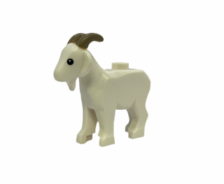 Goat with Black Eyes and Dark Tan Horns Pattern, 95341pb02 LEGO® Animals LEGO®