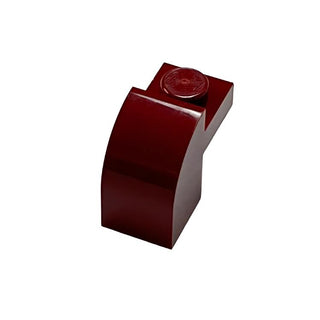 Slope Curved 2x1x1 1/3 with Recessed Stud, Part# 6091 Part LEGO® Dark Red  