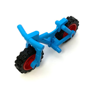 Bicycle Heavy Mountain Bike with Red Wheels and Black Tires, Part# 36934c03 Part LEGO® Dark Azure  