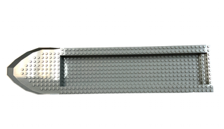 Boat, Hull Unitary 51x 12 x 6 With Dark Bluish Gray Top (54100/ 54101), Part# 54100c02 Part LEGO®   