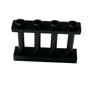 Fence 1x4x2 Spindled with 4 Studs, Part# 15332 Part LEGO® Black  