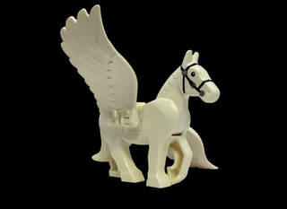 Pegasus, Movable Legs with Black Eyes, White Pupils, and Single Silver Buckle on Black Bridle Pattern (HP Abraxan), pegasus02 Minifigure LEGO®