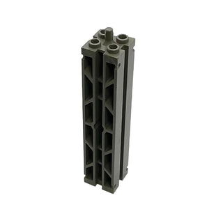 Support 2x2x8 with Grooves and Top Peg (Lattice on 2 Sides), Part# 30646a Part LEGO® Decent - Dark Gray