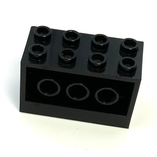 Brick Modified 2x4x2 with Holes on Sides, Part# 6061 Part LEGO® Used - Black  