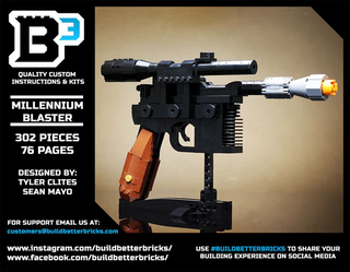 Custom LEGO Millennium Blaster, DL-44 Building Kit B3   