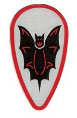 Shield Oval with Black Bat and Red Border on Silver Background Pattern, 2586p4f Part LEGO®