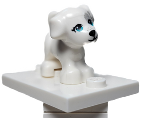 Dog, Dk Bluish Gray Patch (Cookie), 93088pb10 LEGO® Animals LEGO®   