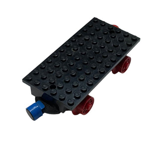 Train Base 6x12 with Wheels and Red and Blue Magnets, Part# x487c01 Part LEGO® Very Good - Black  