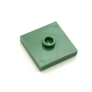 Plate, Modified 2x2 with Groove and 1 Stud in Center (Jumper), Part# 87580 Part LEGO® Sand Green  