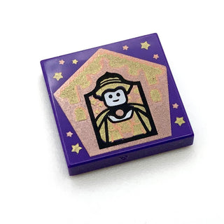 Tile Decorated 2x2 with Chocolate Frog Card Helga Hufflepuff Pattern, Part# 3068bpb1749 Part LEGO® Dark Purple  