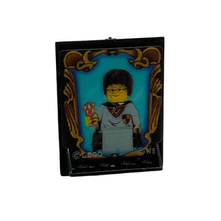 Door 2x5x5 Swivel, Bracket Base with HP Sorcerer's Stone Reflection Pattern (Sticker), Part# 40249px1 Part LEGO® Black Very Good