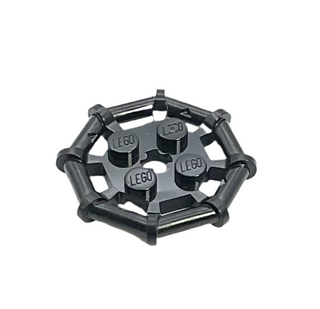 Plate, Modified 2x2 with Bar Frame Octagonal, Reinforced, Completely Round Studs, Part# 75937 Part LEGO® Black