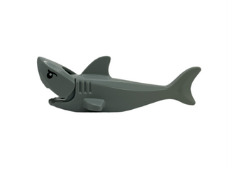 Shark with Rounded Nose and Debossed Gills with Black Eyes and White Full Circle Pupils Pattern, 14518c04pb04 LEGO® Animals LEGO®