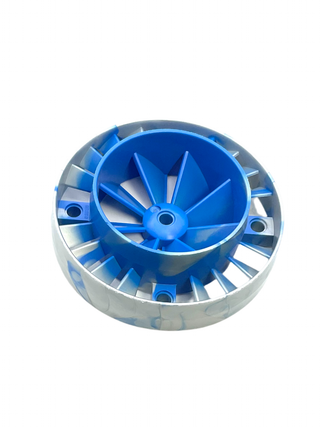 Engine, Very Large Turbine with Marbled Blue Center Pattern Part# 53983pb02 Part LEGO® Pearl Light Gray Very Good