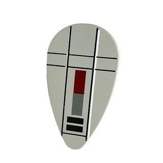 Minifigure, Shield Oval with SW Red, Gray, and Black Lines Pattern, Part# 2586px15 parts LEGO®