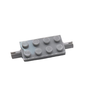 Plate, Modified 2x4 with Pins and Thin Angled Supports, Part# 30157 Part LEGO® Light Bluish Gray