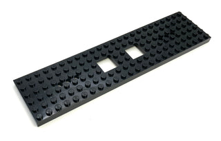 Train Base 6 x 24 with 2 Square Cutouts and 3 Round Holes Each End, Part# 92340 Part LEGO® Black  