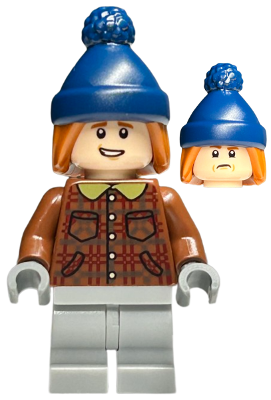 Ron Weasley - Reddish Brown Plaid Jacket, Light Bluish Gray Medium Legs, Dark Orange Hair with Dark Blue Stocking Cap, hp459 Minifigure LEGO®   