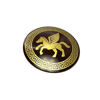 Minifigure, Shield Circular/Round Convex Face with Gold Winged Horse Pattern, Part# 75902pb05 Part LEGO®