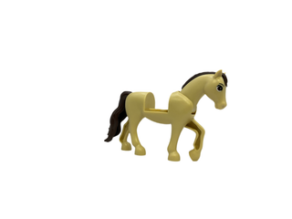 Horse with 2 x 2 Cutout and Movable Neck with Molded Dark Brown Tail and Mane and Printed Dark Brown Eyes and Black Eyebrows Pattern, bb1279c01pb10 Minifigure LEGO®   