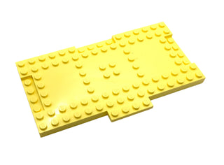 Brick, Modified 8x16x2/3 with 1x4 Indentations and 1x4 Plate, Part# 18922 Part LEGO® Bright Light Yellow  