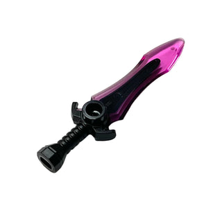 Minifigure, Weapon Sword with Stud and Molded Trans-Dark Pink Blade Pattern, Part# 1996pb02 Part LEGO® Black