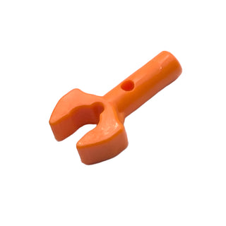 Bar 1L with Clip Mechanical Claw - Cut Edges and Hole on Side, Part# 48729b Part LEGO® Orange